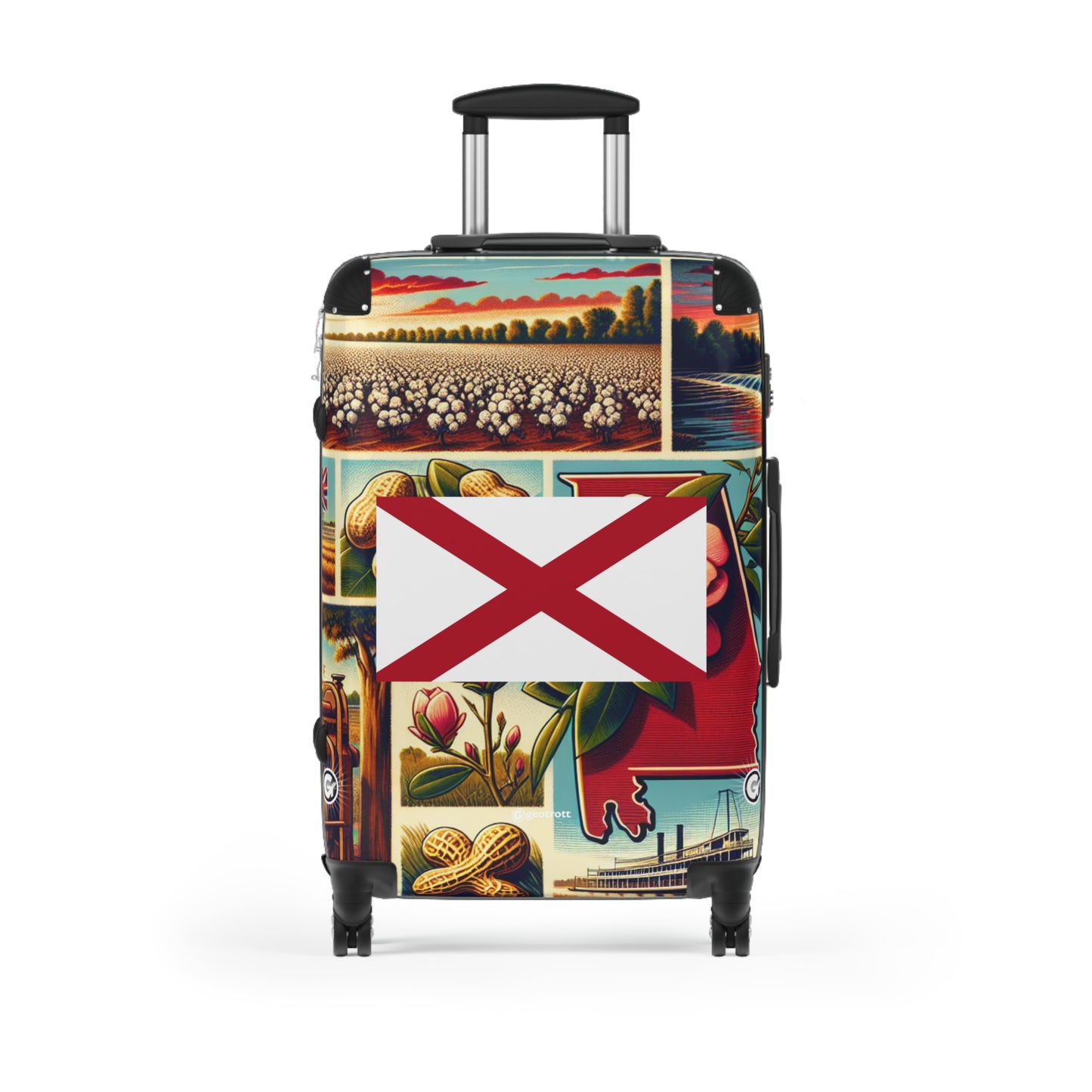 Alabama USA STATE FLAGS Luggage Bag Rolling Suitcase Spinner