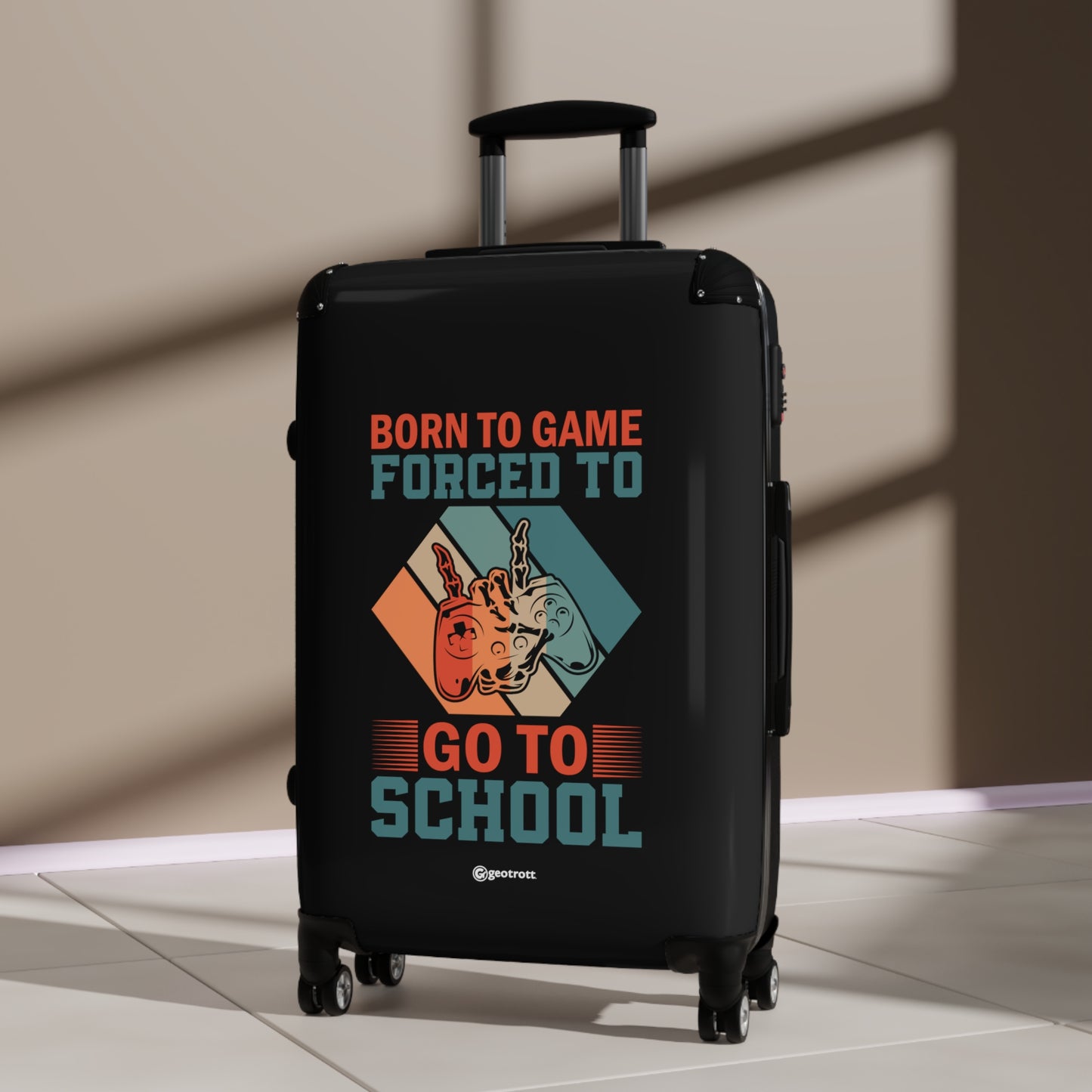 Born to Game Forced to go to School Gamer Gaming Suitcase-Bags-Geotrott