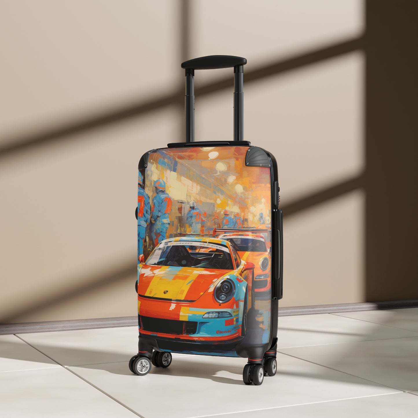 Pit Lane Frenzy: Porsche Racing Team, Vibrant Motorsport Painting