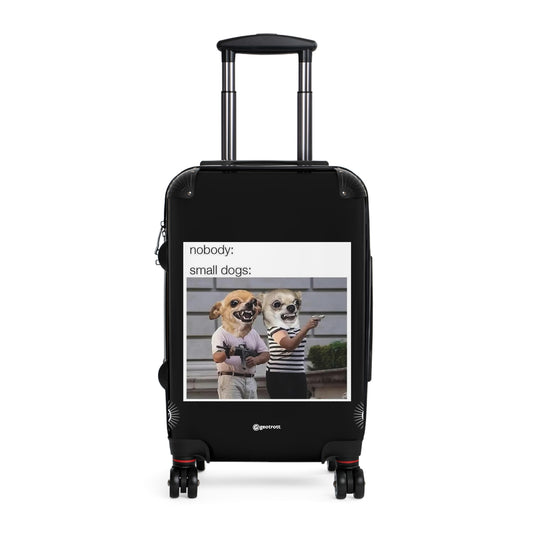 Chihuahuas With Guns Meme Funny Inspirational Luggage Bag Rolling Suitcase Spinner