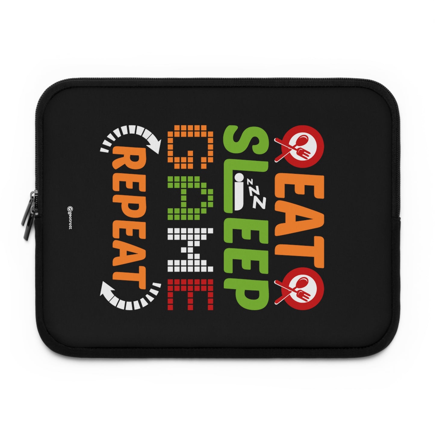 Eat Sleep Game Repeat 2 Gamer Gaming Lightweight Smooth Neoprene Laptop Sleeve