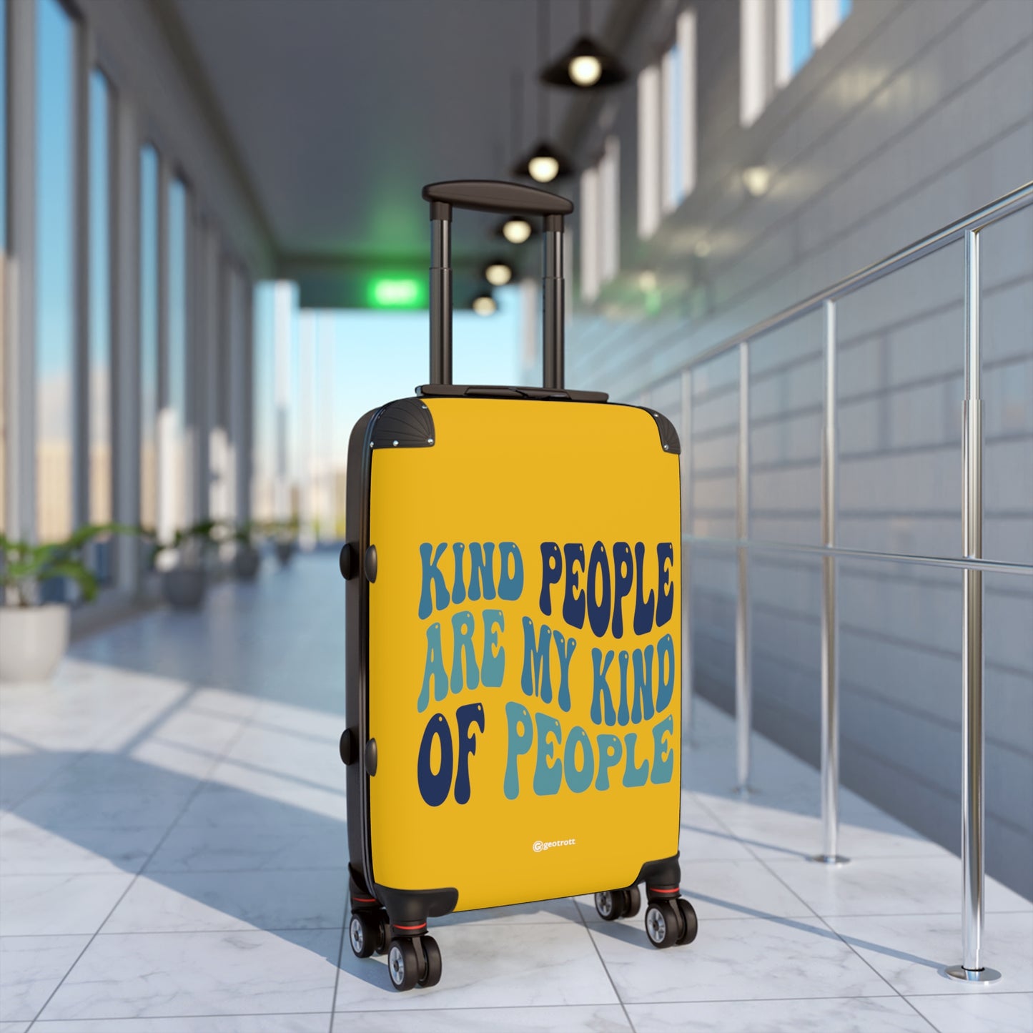 Emotive Inspirational Kind People Are My Kind Of People Yellow Luggage Bag Rolling Suitcase Spinner