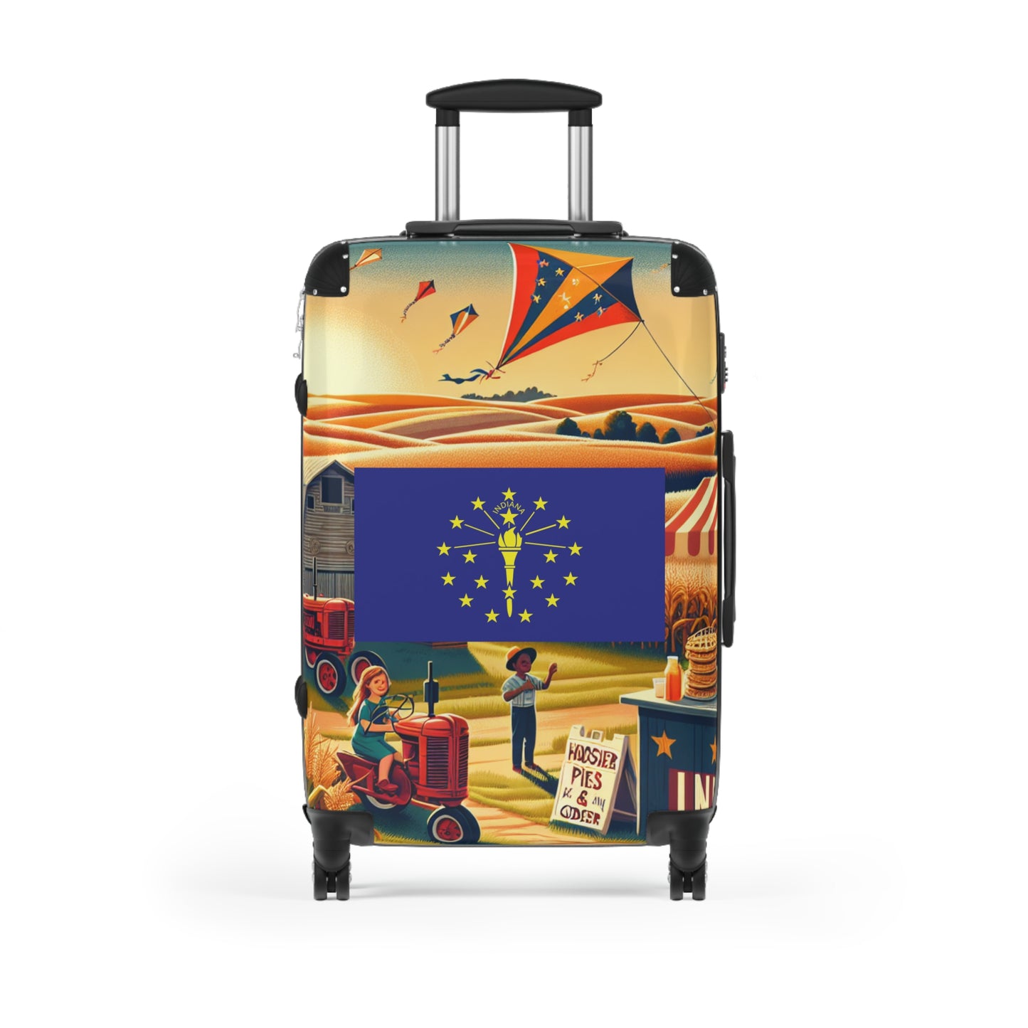 Indiana Usa State Flags Luggage Bag Rolling Suitcase Spinner