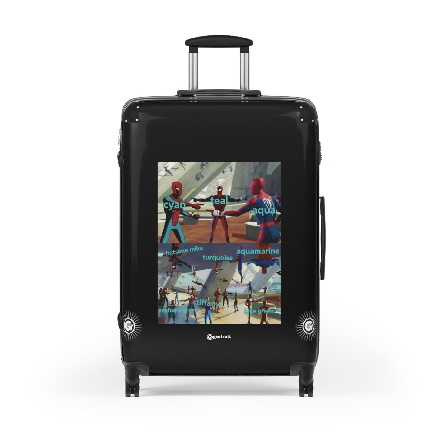 Spiderman Pointing Three Jokes MEME Funny Inspirational Luggage Bag Rolling Suitcase Spinner