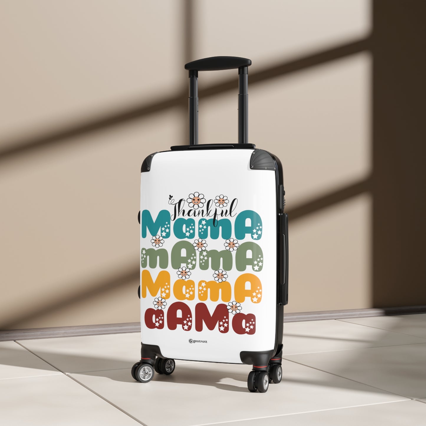 Thankful Mama Aama Emotive Inspirational Mothers Day Luggage Bag Rolling Suitcase Spinner