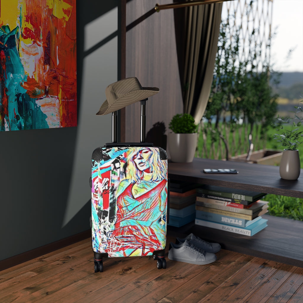 Getrott Eddy Bogaert Graffiti Art Taylor Swift like Cabin Suitcase Extended Storage Adjustable Telescopic Handle Double wheeled Polycarbonate Hard-shell Built-in Lock-Bags-Geotrott
