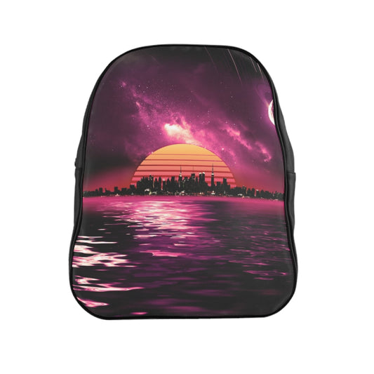 Geotrott Red Space Sunset School Backpack Carry-On Travel Check Luggage 4-Wheel Spinner Suitcase Bag Multiple Colors And Sizes