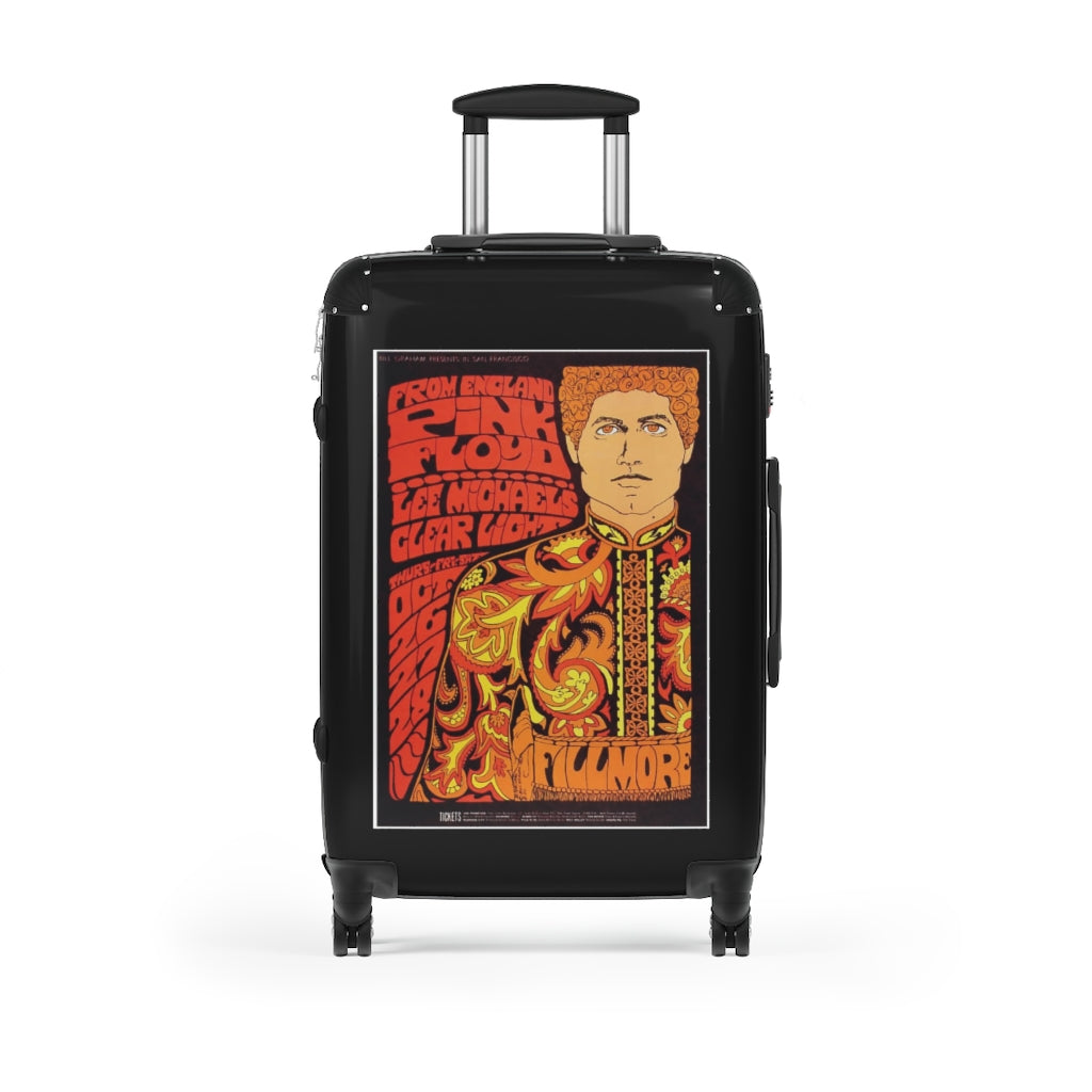 Getrott From England Pink Floyd Lee Michaels Clear Lights World Classic Poster Black Cabin Suitcase Extended Storage Adjustable Telescopic Handle Double wheeled Polycarbonate Hard-shell Built-in Lock-Bags-Geotrott
