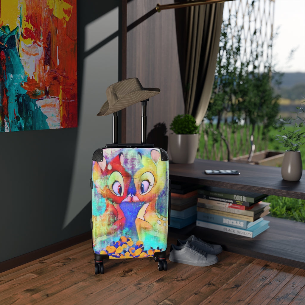 Getrott Eddy Bogaert Graffiti Art Bambi Kiss Cabin Suitcase Extended Storage Adjustable Telescopic Handle Double wheeled Polycarbonate Hard-shell Built-in Lock-Bags-Geotrott