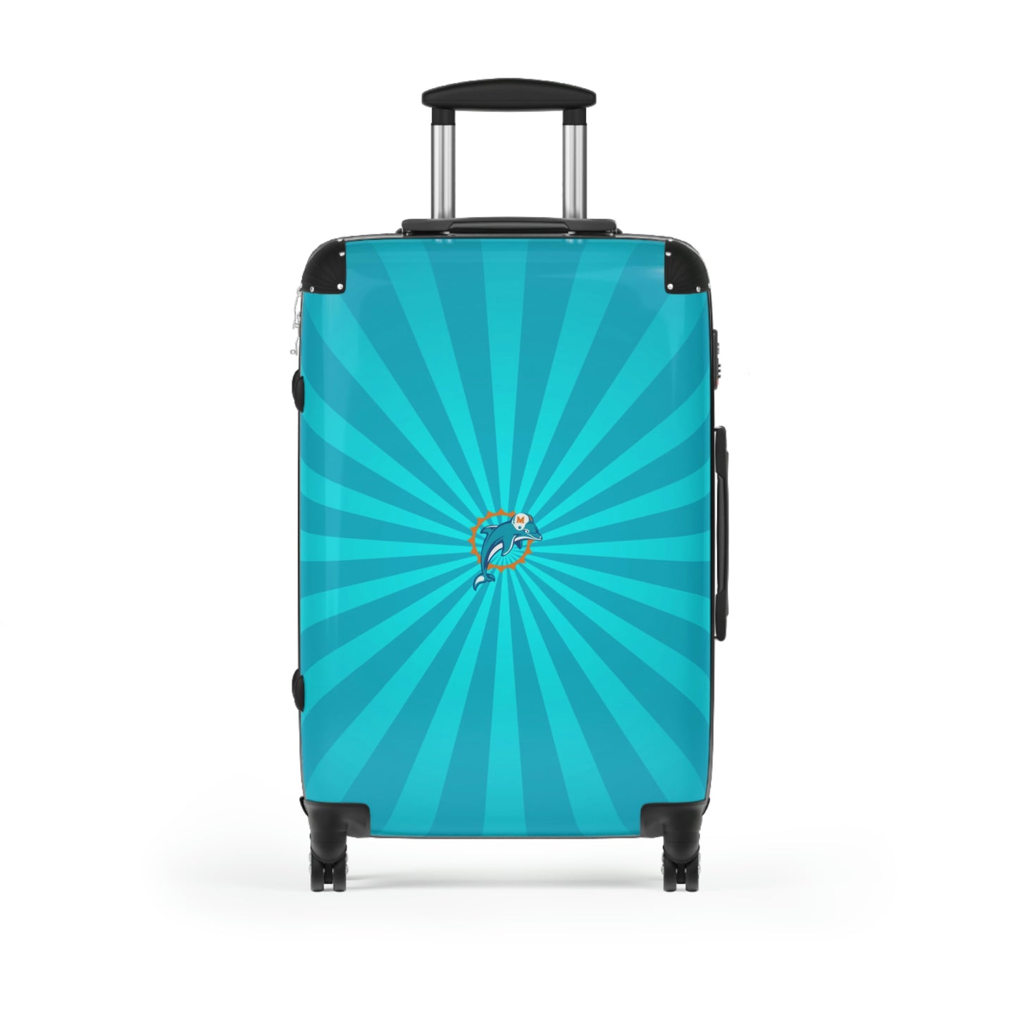 Geotrott Miami Dolphins National Football League Nfl Team Logo Cabin Suitcase Rolling Luggage Checking Bag