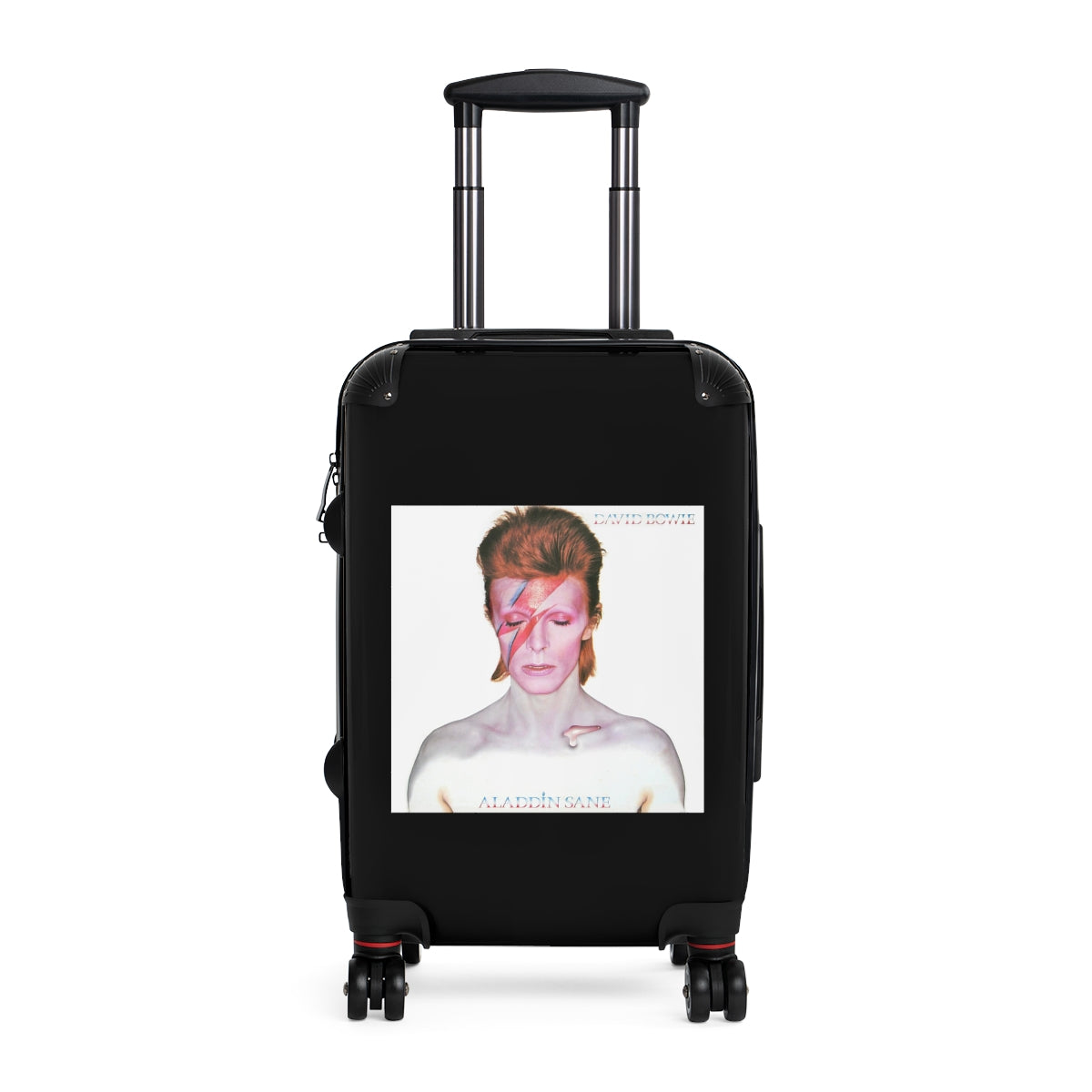 Geotrott David Bowie Aladdin Sane 1973 Black Cabin Suitcase Extended Storage Adjustable Telescopic Handle Double Wheeled Polycarbonate Hard Shell Built In Lock