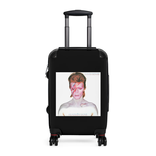 Geotrott David Bowie Aladdin Sane 1973 Black Cabin Suitcase Extended Storage Adjustable Telescopic Handle Double Wheeled Polycarbonate Hard Shell Built In Lock