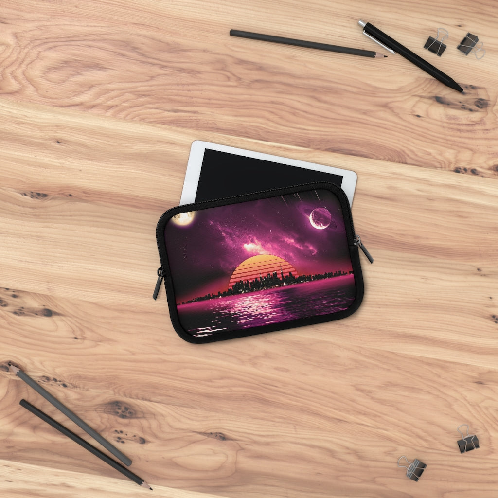 Geotrott Space City Sunset Violet Black Laptop Sleeve