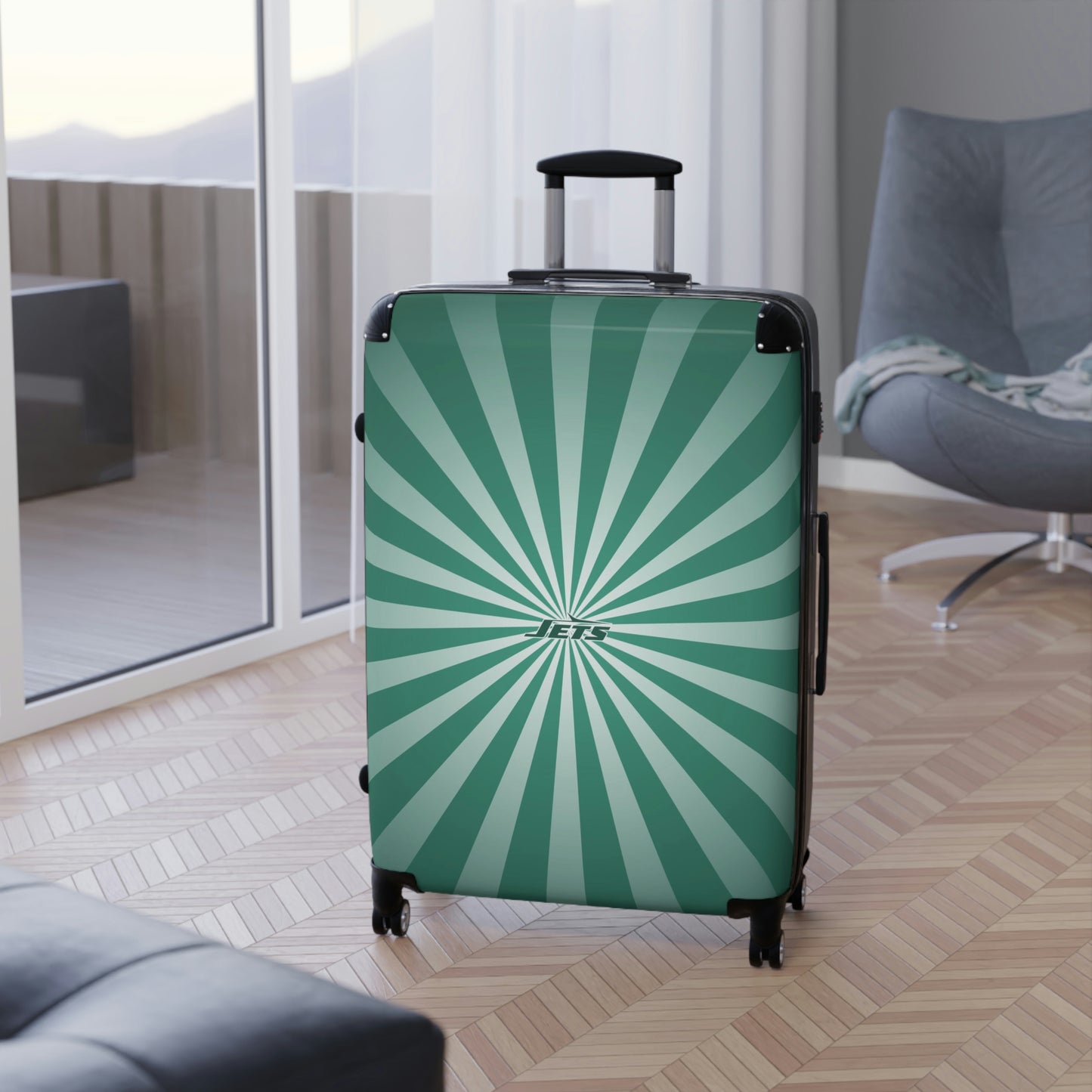 Geotrott New York Jets National Football League NFL Team Logo Cabin Suitcase Rolling Luggage Checking Bag-Bags-Geotrott