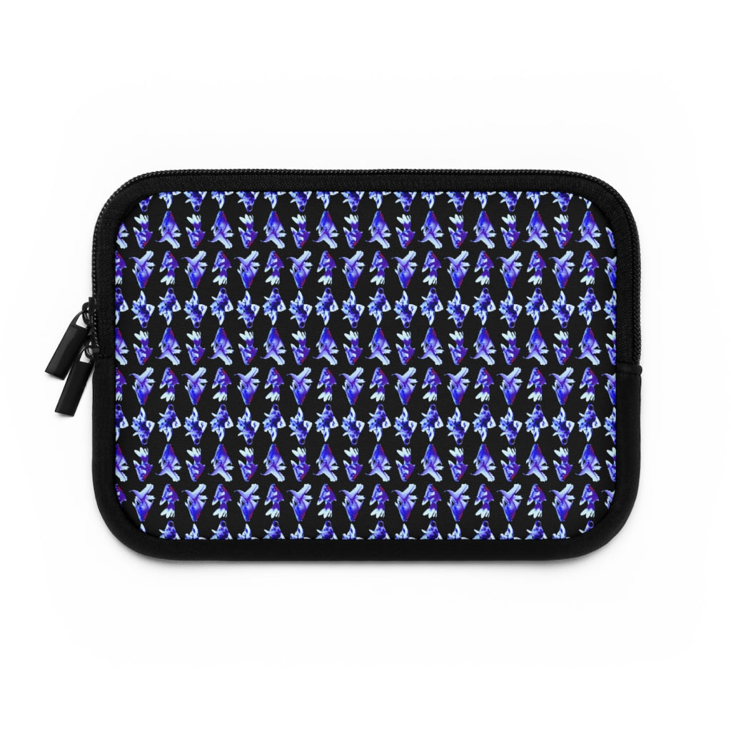 Geotrott Blue Goldfish Pattern Black Laptop Sleeve