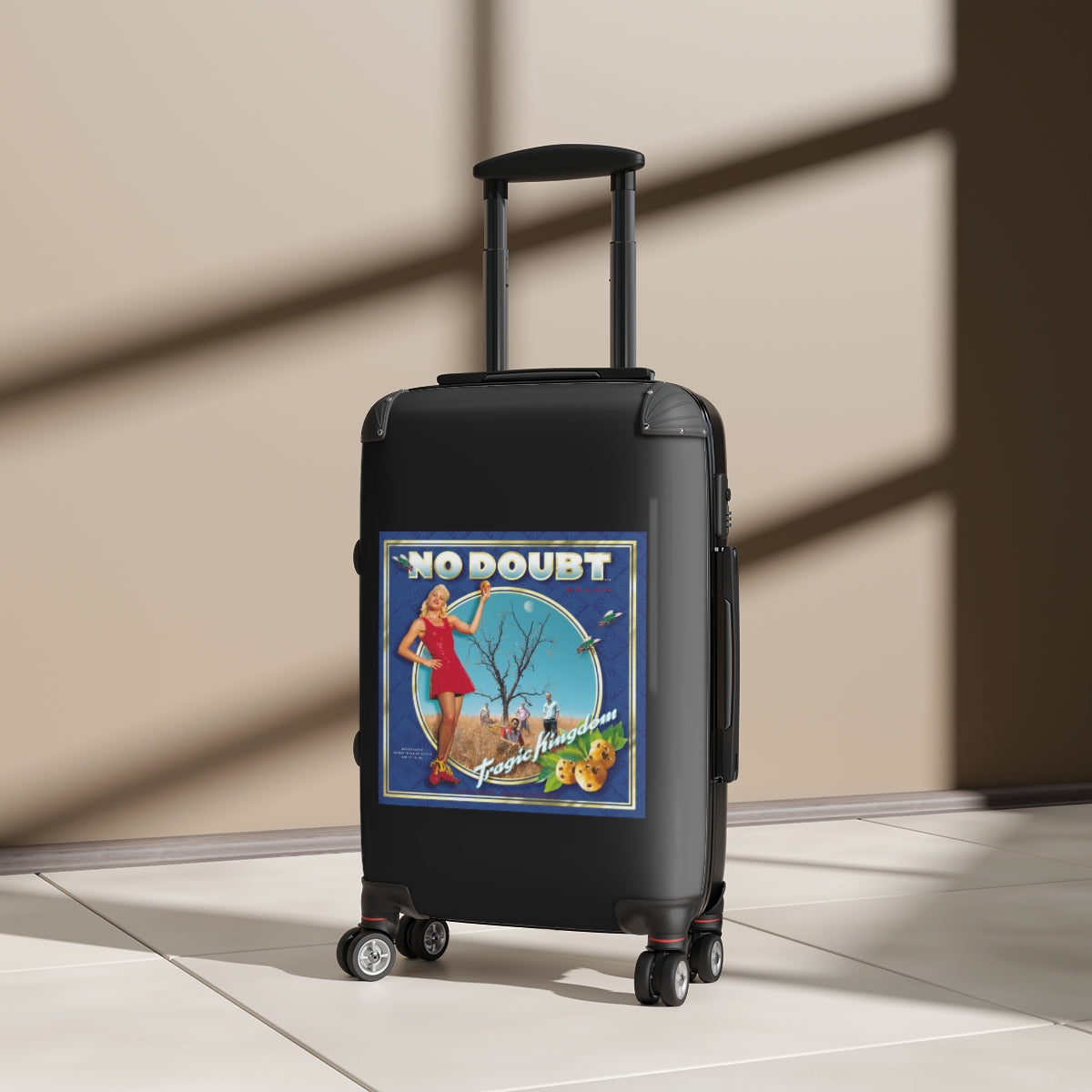 Geotrott No Doubt Tragic Kingdom 1995 Black Cabin Suitcase Extended Storage Adjustable Telescopic Handle Double Wheeled Polycarbonate Hard Shell Built In Lock