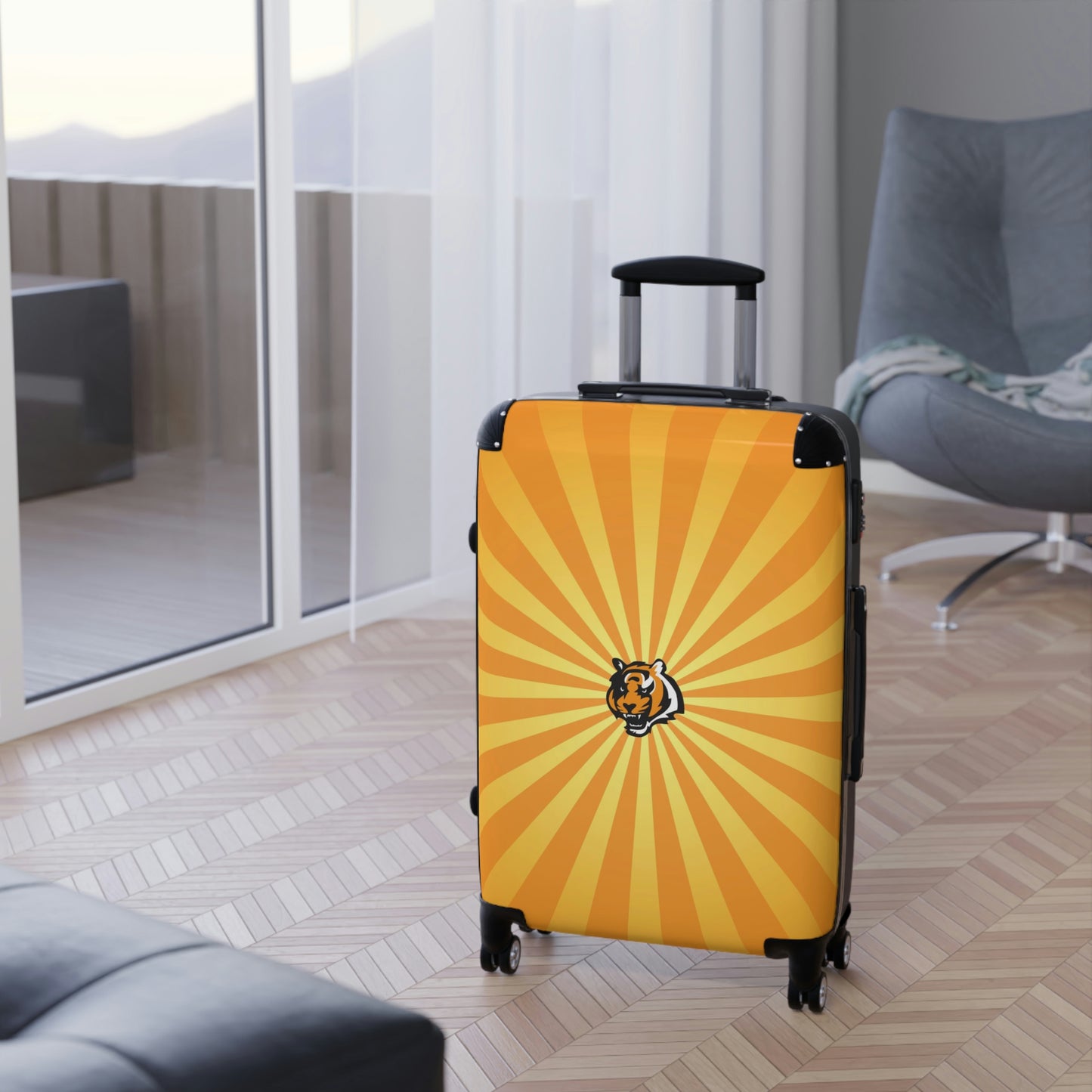 Geotrott Cincinnati Bengals National Football League Nfl Team Logo Cabin Suitcase Rolling Luggage Checking Bag
