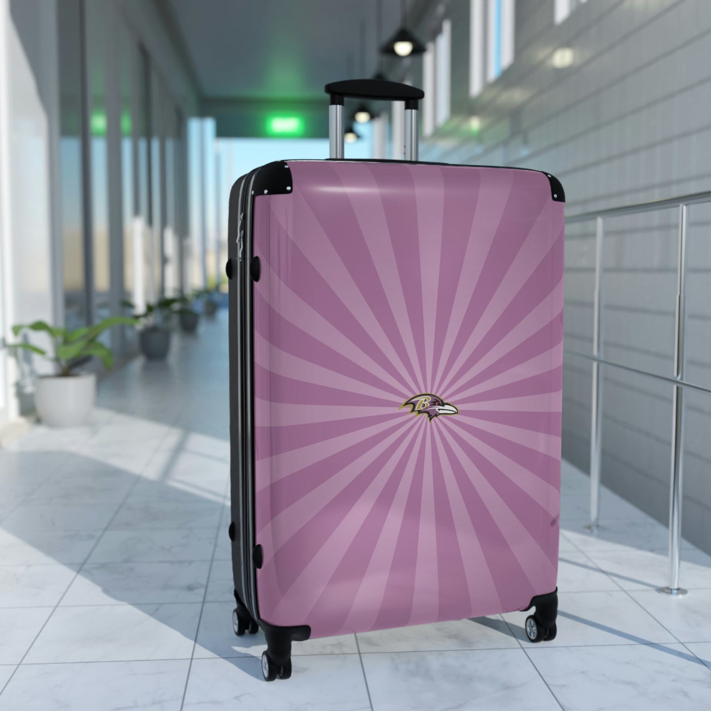 Geotrott Baltimore Ravens National Football League Nfl Team Logo Cabin Suitcase Rolling Luggage Checking Bag