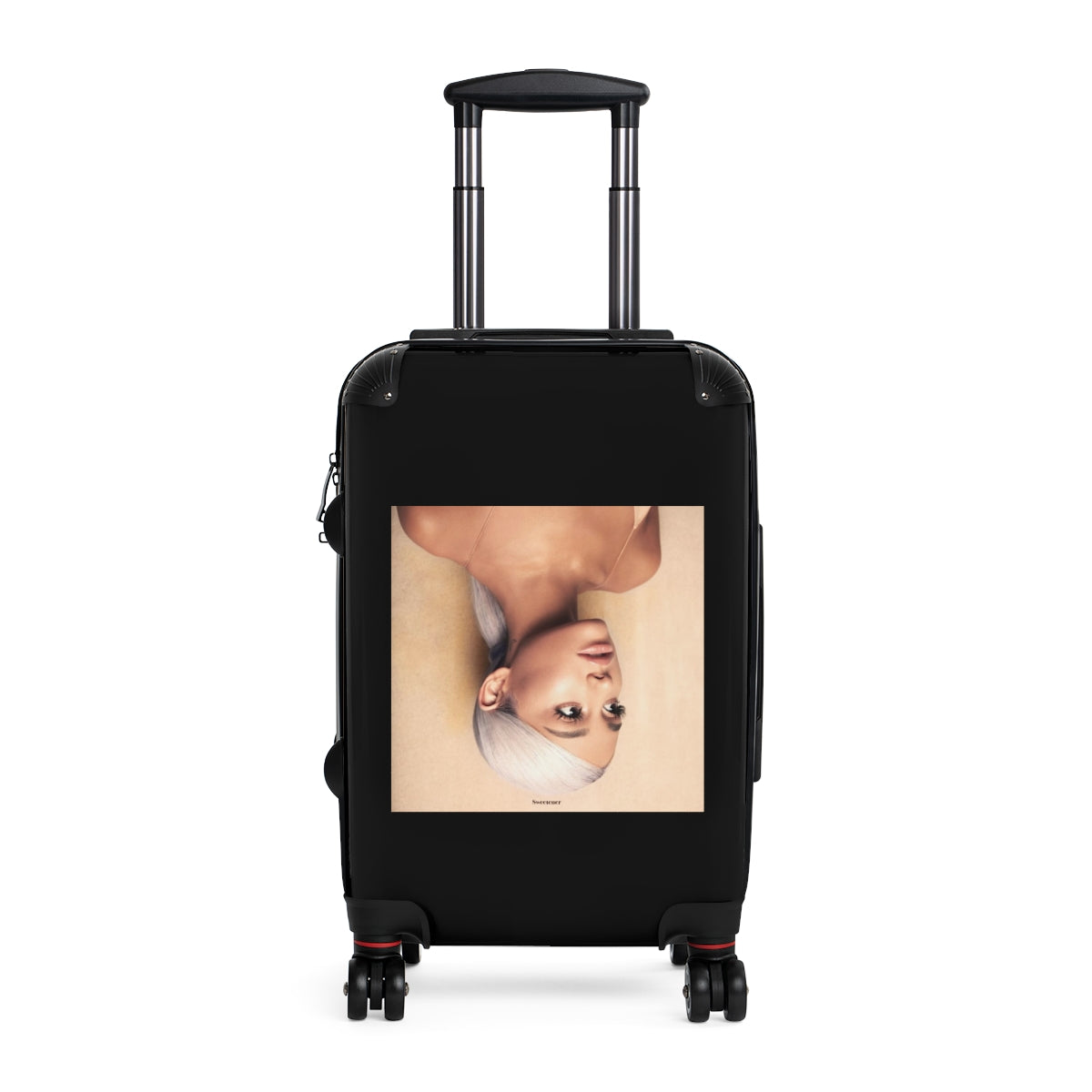 Getrott Ariana Grande Sweetener 2018 Black Cabin Suitcase Extended Storage Adjustable Telescopic Handle Double wheeled Polycarbonate Hard-shell Built-in Lock-Bags-Geotrott