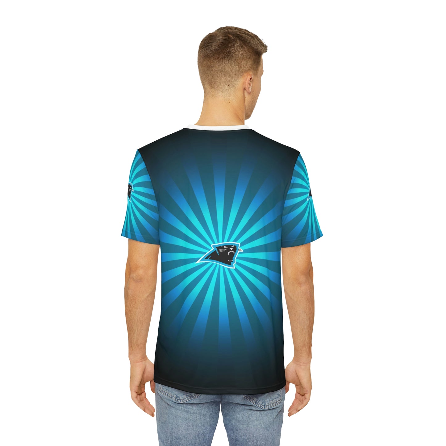 Geotrott Nfl Carolina Panthers Men'S Polyester All Over Print Tee T-Shirt
