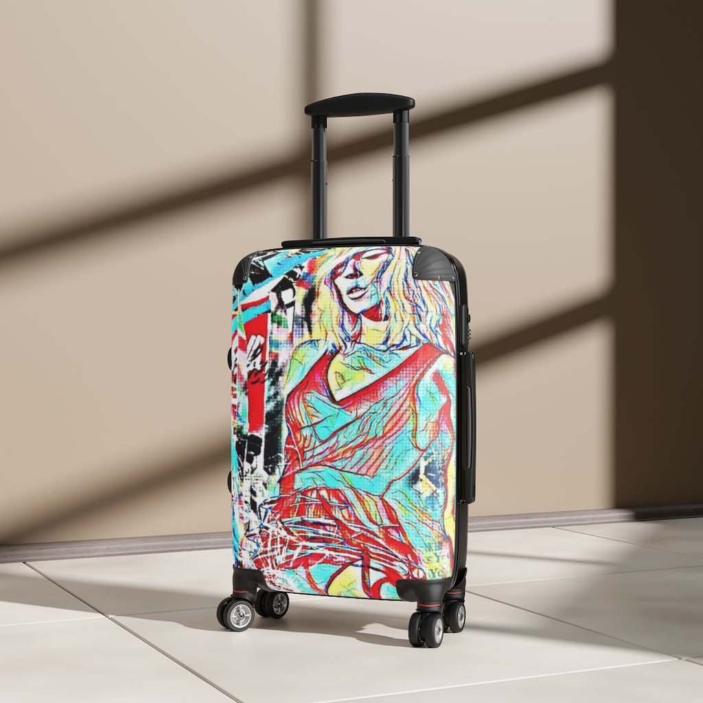 Getrott Eddy Bogaert Graffiti Art Taylor Swift like Cabin Suitcase Extended Storage Adjustable Telescopic Handle Double wheeled Polycarbonate Hard-shell Built-in Lock-Bags-Geotrott