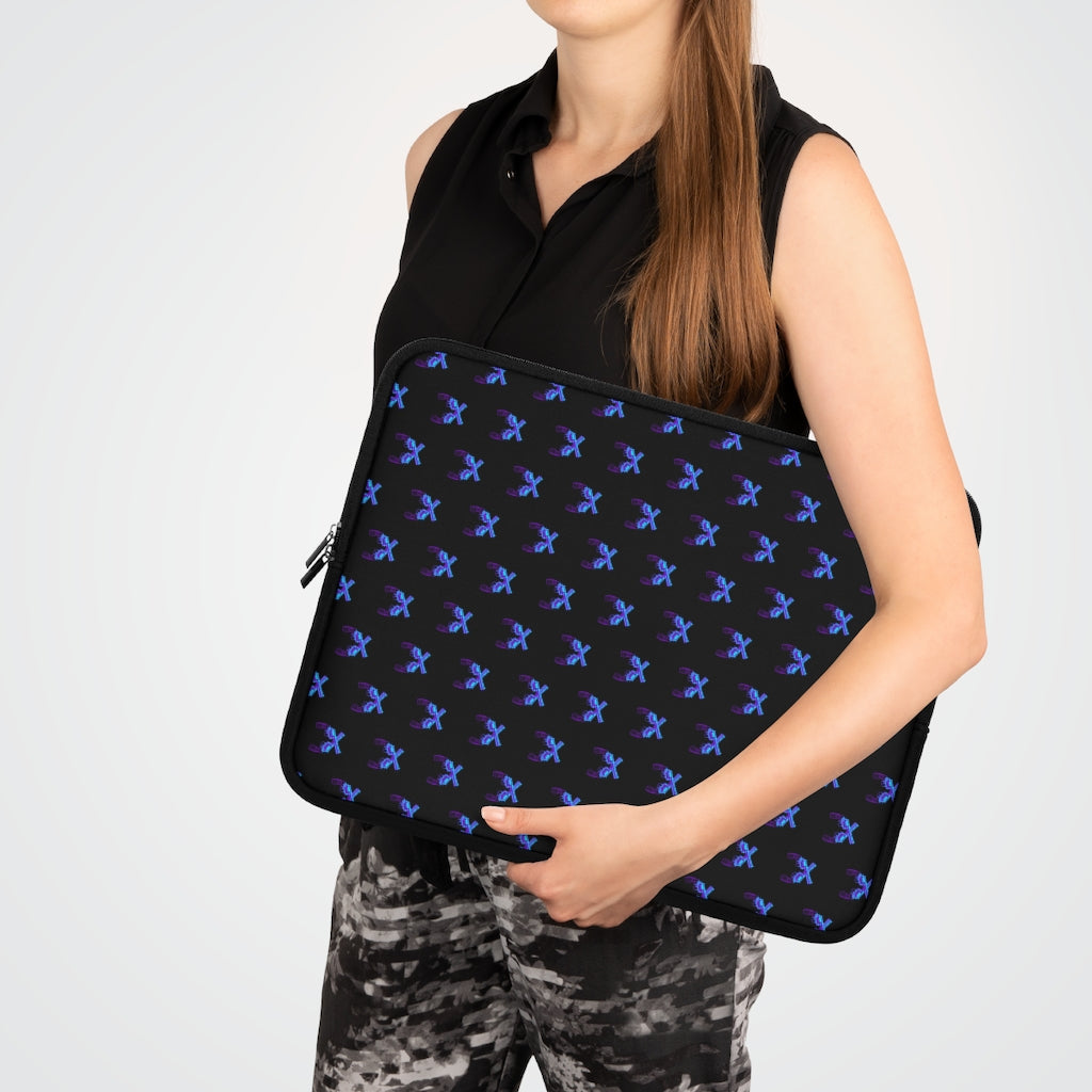 Geotrott Blue Magnum Guns Pattern Black Laptop Sleeve