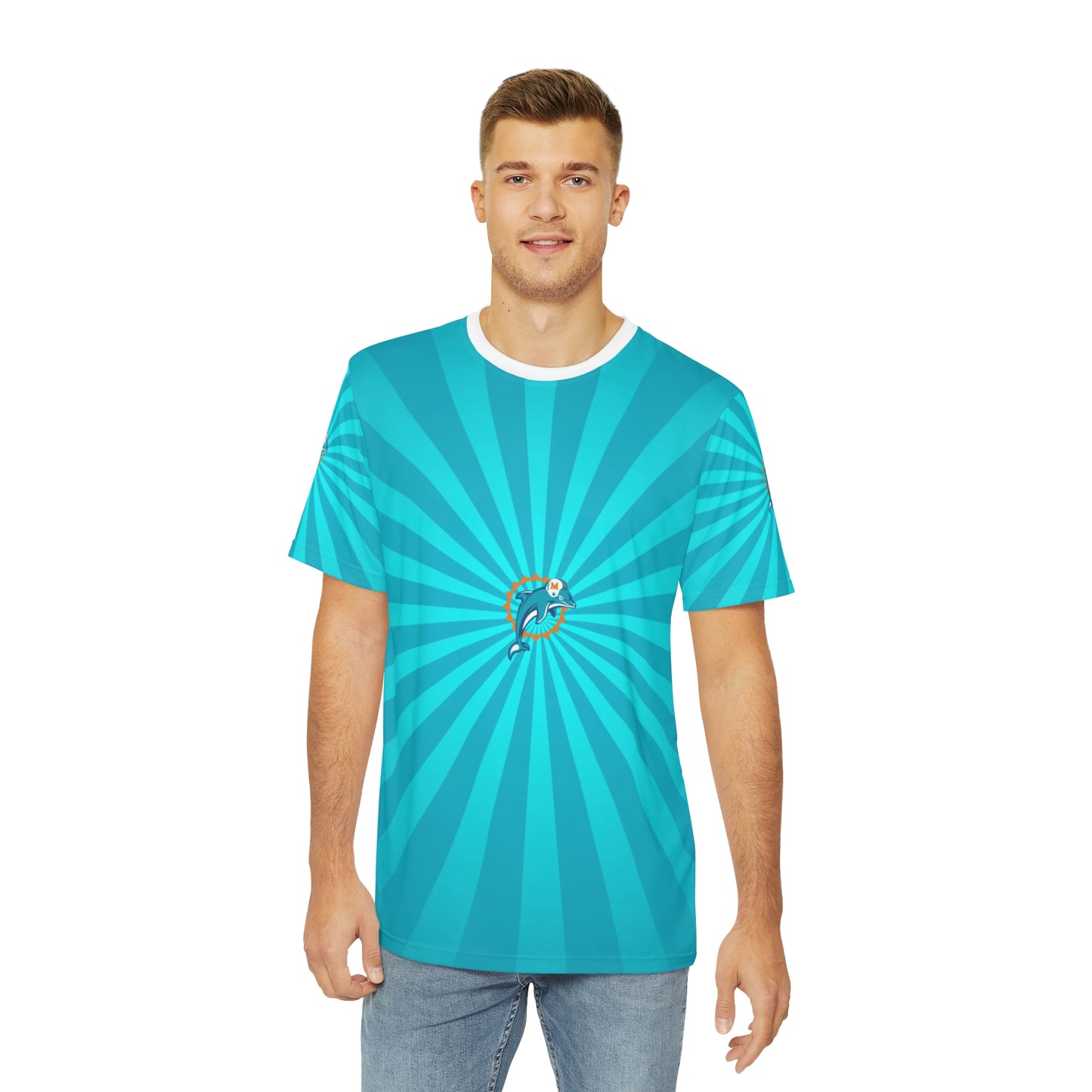 Geotrott Nfl Miami Dolphins Men'S Polyester All Over Print Tee T-Shirt