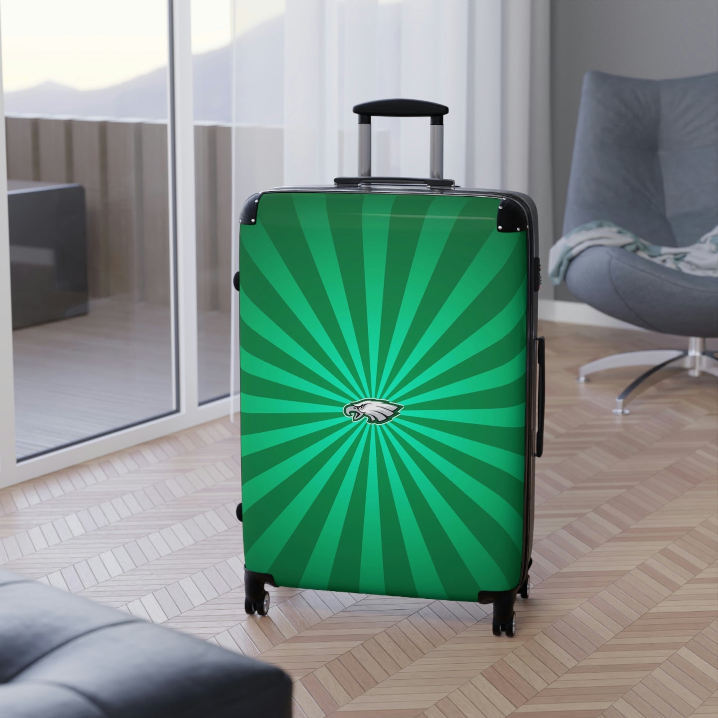 Geotrott Philadelphia Eagles National Football League Nfl Team Logo Cabin Suitcase Rolling Luggage Checking Bag