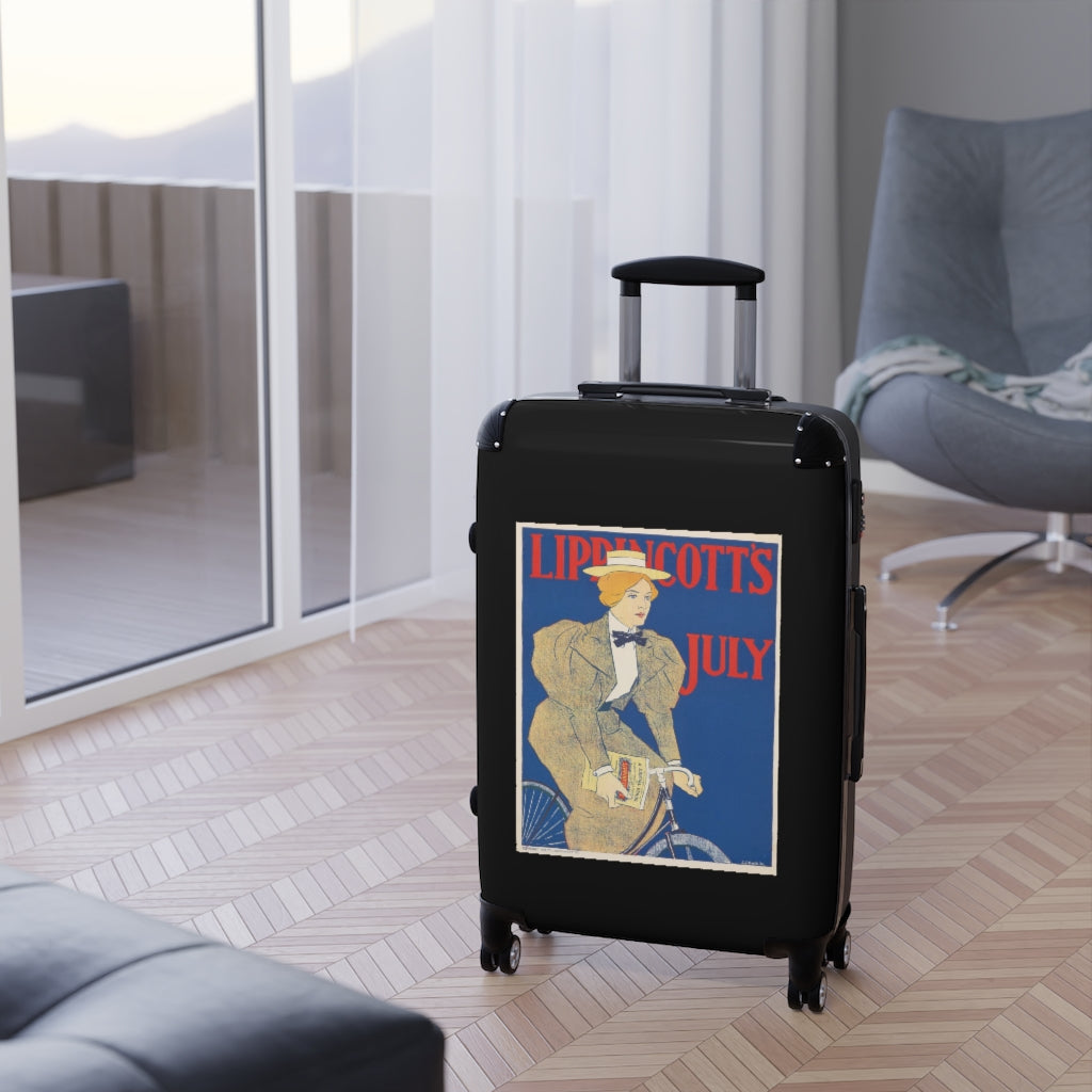 Getrott Lippincotts July World Classic Poster Black Cabin Suitcase Extended Storage Adjustable Telescopic Handle Double wheeled Polycarbonate Hard-shell Built-in Lock-Bags-Geotrott