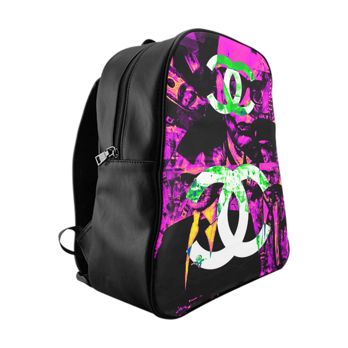 Geotrott Inspired By C H A N E L Graffiti Pink School Backpack Carry-On Travel Check Luggage 4-Wheel Spinner Suitcase Bag Multiple Colors And Sizes