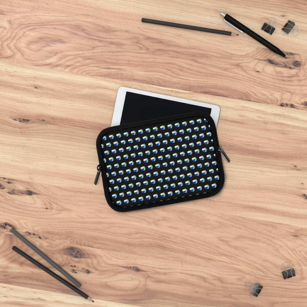 Geotrott Old Blue Cruise Ships Pattern Black Laptop Sleeve