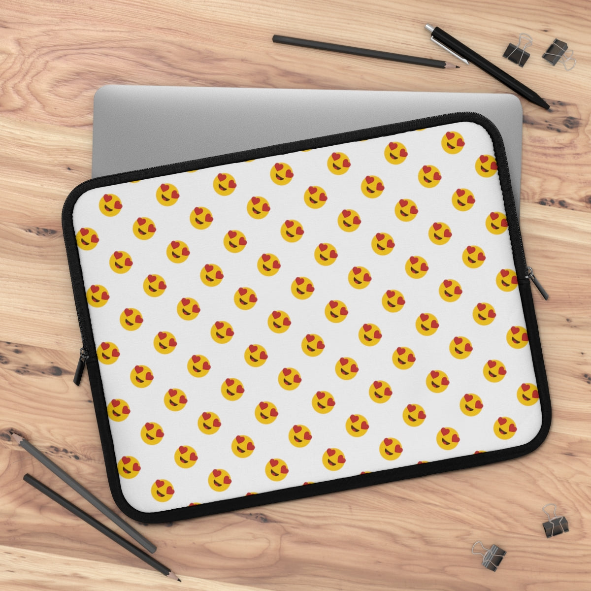 Getrott Emoji Smilling Face with Heart Eyes Laptop Sleeve-Laptop Sleeve-Geotrott
