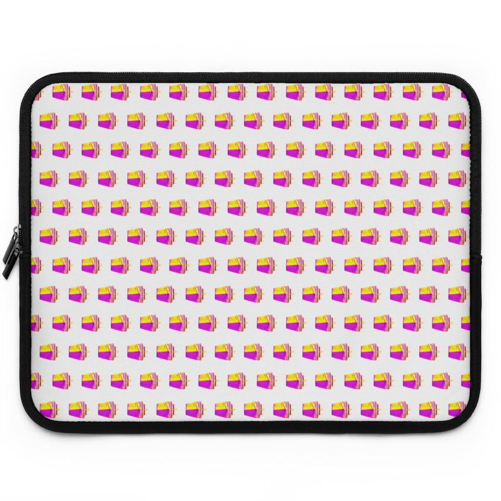 Geotrott Pink Cruise Ships Pattern White Laptop Sleeve