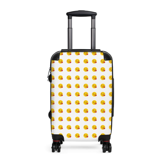Geotrott Emojis Face Blowing A Kiss Cabin Suitcase Extended Storage Adjustable Telescopic Handle Double Wheeled Polycarbonate Hard-Shell Built-In Lock