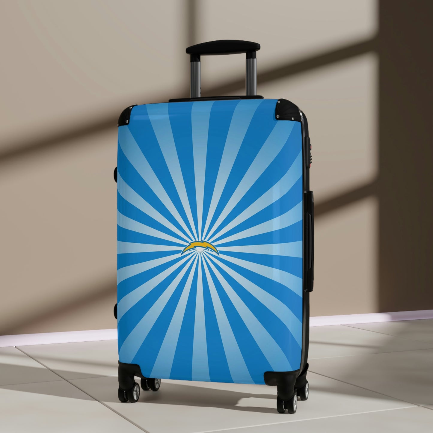 Geotrott Los Angeles Chargers National Football League Nfl Team Logo Cabin Suitcase Rolling Luggage Checking Bag
