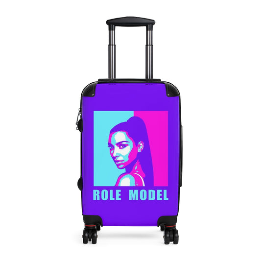 Geotrott Purple And Pink Kin Kardashian Role Model Cabin Luggage Extended Storage Adjustable Telescopic Handle Double Wheeled Polycarbonate Hard-Shell Built-In Lock