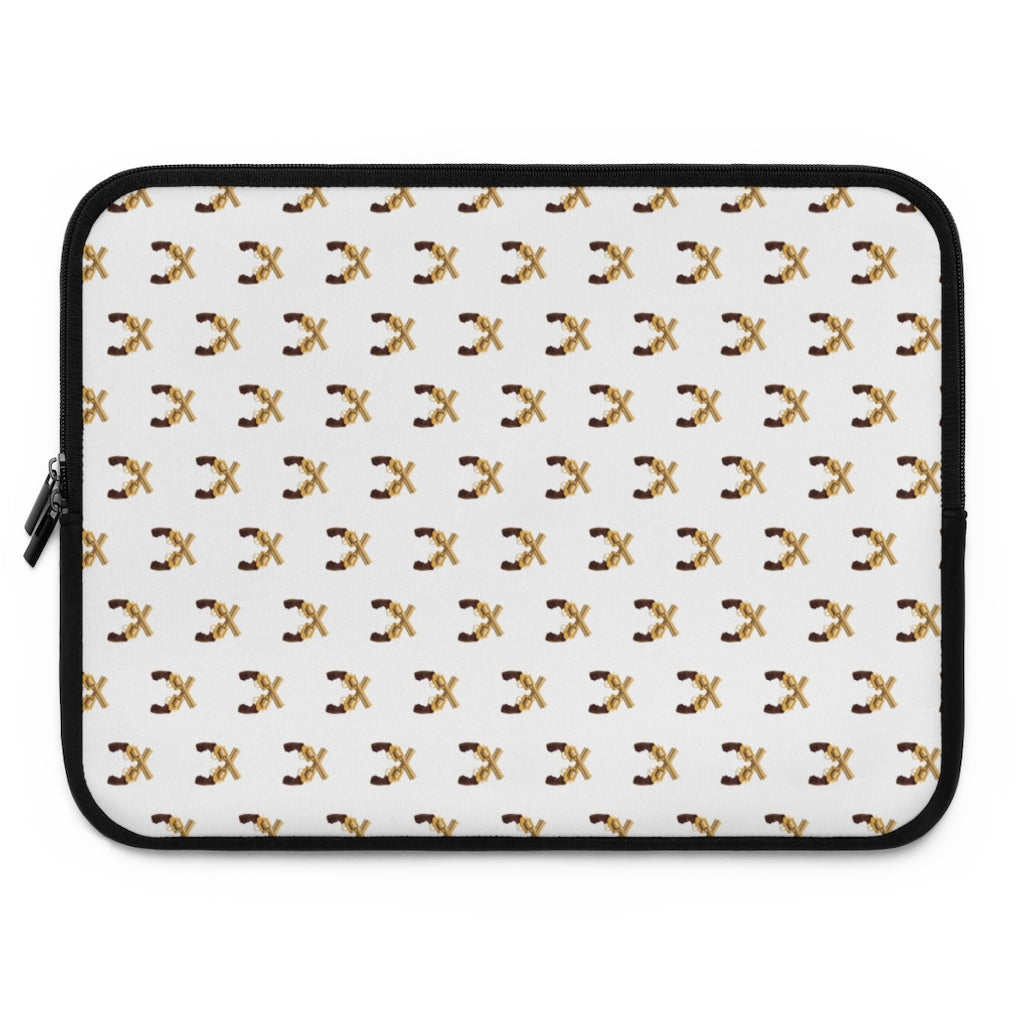 Geotrott Gold Magnum Guns Pattern White Laptop Sleeve
