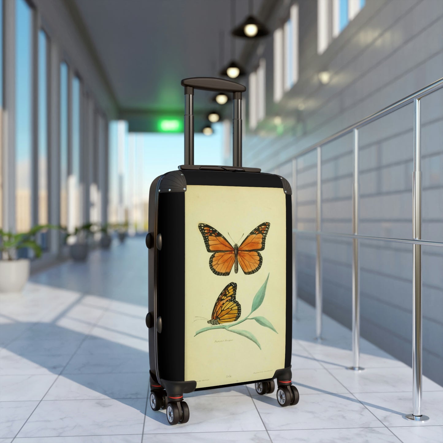 Geotrott Monarch Butterfly Danaus Plexippus Nymphalidae Animalia Lepidoptera Arthropoda Cabin Suitcase Extended Storage Adjustable Telescopic Handle Double Wheeled Polycarbonate Hard-Shell Built-In Lock