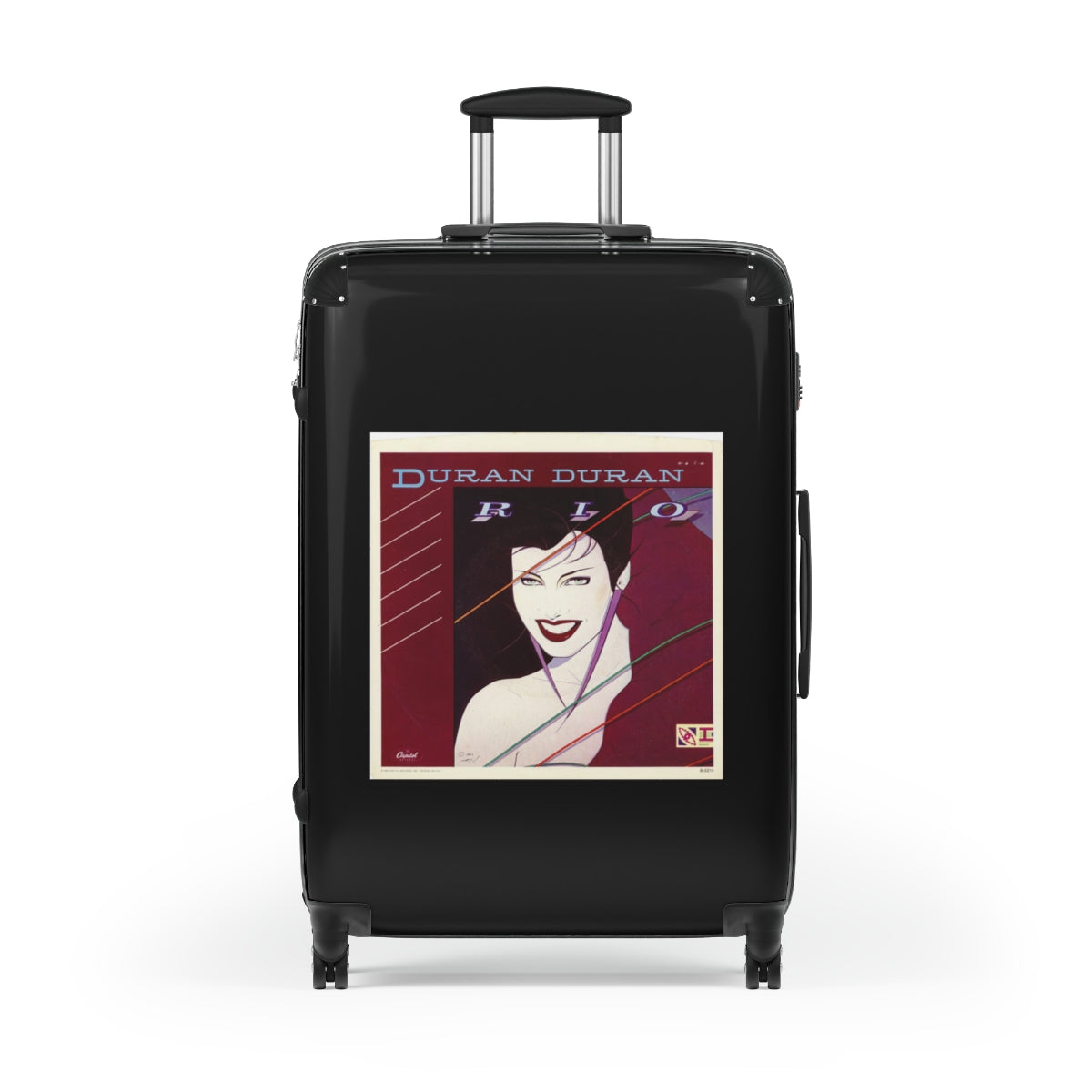 Geotrott Duran Duran Rio Black Cabin Suitcase Extended Storage Adjustable Telescopic Handle Double Wheeled Polycarbonate Hard Shell Built In Lock