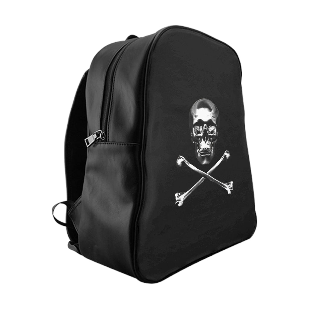 Geotrott Black Skull And Bones Padded Shool Backpack Carry-On Travel Check Luggage 4-Wheel Spinner Suitcase Bag Multiple Colors And Sizes