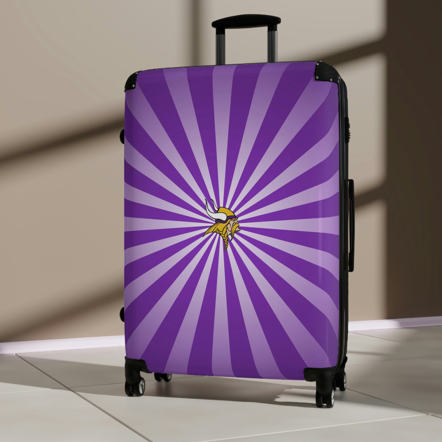 Geotrott Minesota Vikings National Football League NFL Team Logo Cabin Suitcase Rolling Luggage Checking Bag-Bags-Geotrott