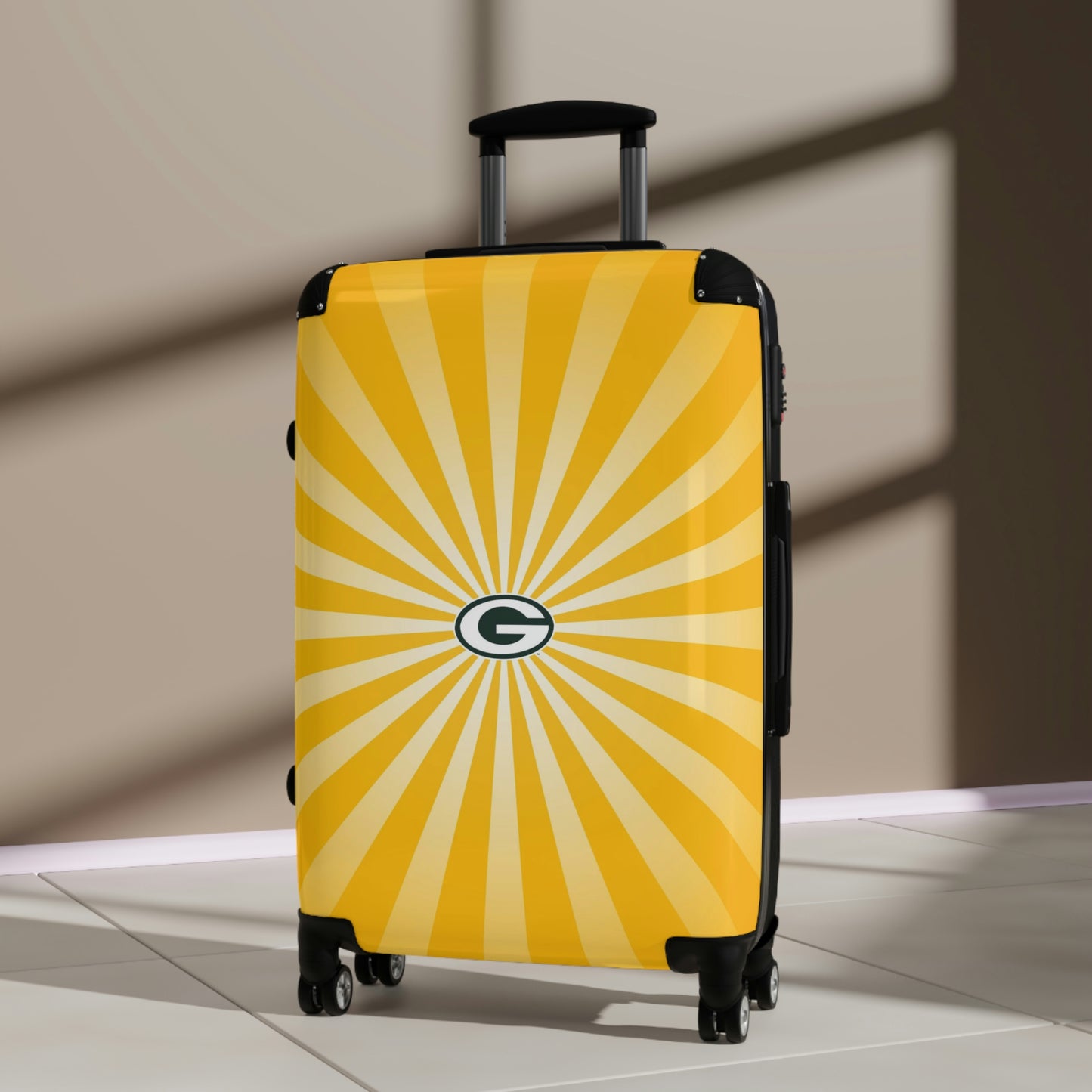 Geotrott Greenbay Packers National Football League Nfl Team Logo Cabin Suitcase Rolling Luggage Checking Bag