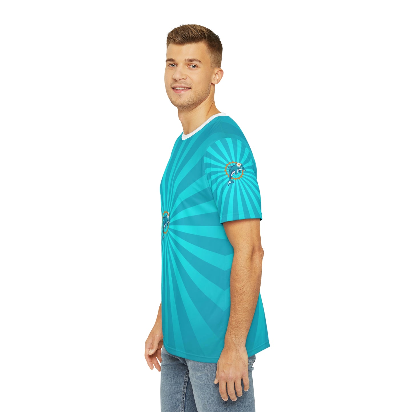 Geotrott Nfl Miami Dolphins Men'S Polyester All Over Print Tee T-Shirt