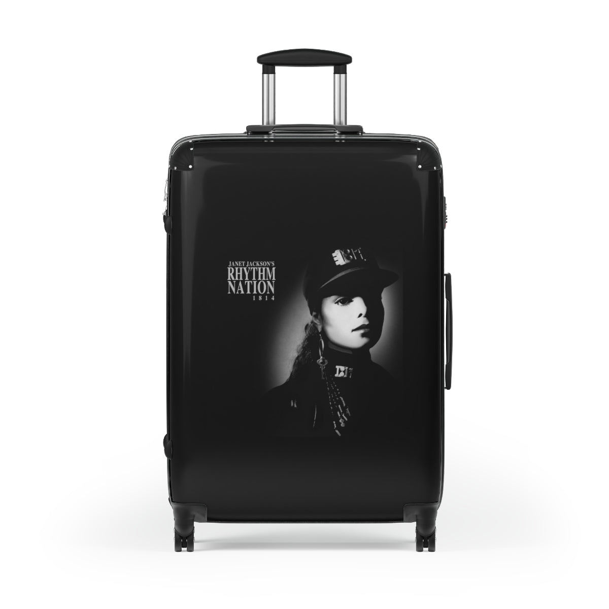 Getrott Janet Jackson Rhytm Nation 1814 Black Cabin Suitcase Extended Storage Adjustable Telescopic Handle Double wheeled Polycarbonate Hard-shell Built-in Lock-Bags-Geotrott