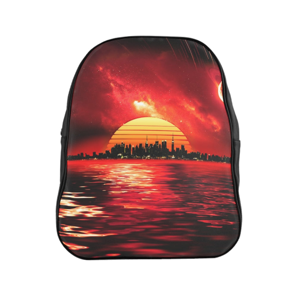 Geotrott Space City Sunset Violete Black School Backpack Carry-On Travel Check Luggage 4-Wheel Spinner Suitcase Bag Multiple Colors And Sizes