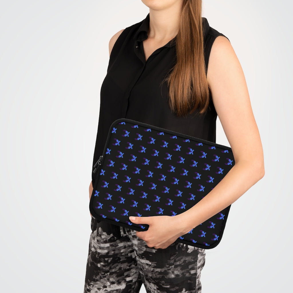 Geotrott Blue Magnum Guns Pattern Black Laptop Sleeve
