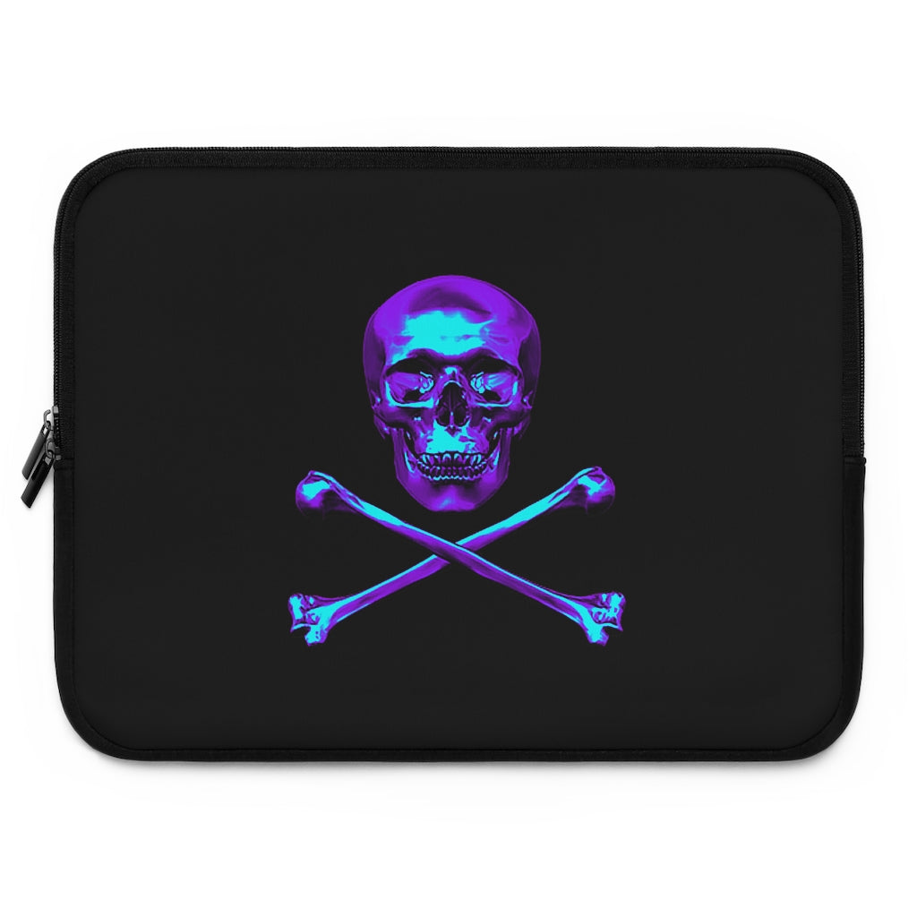 Geotrott Purple Blue Skull And Bones Black Laptop Sleeve