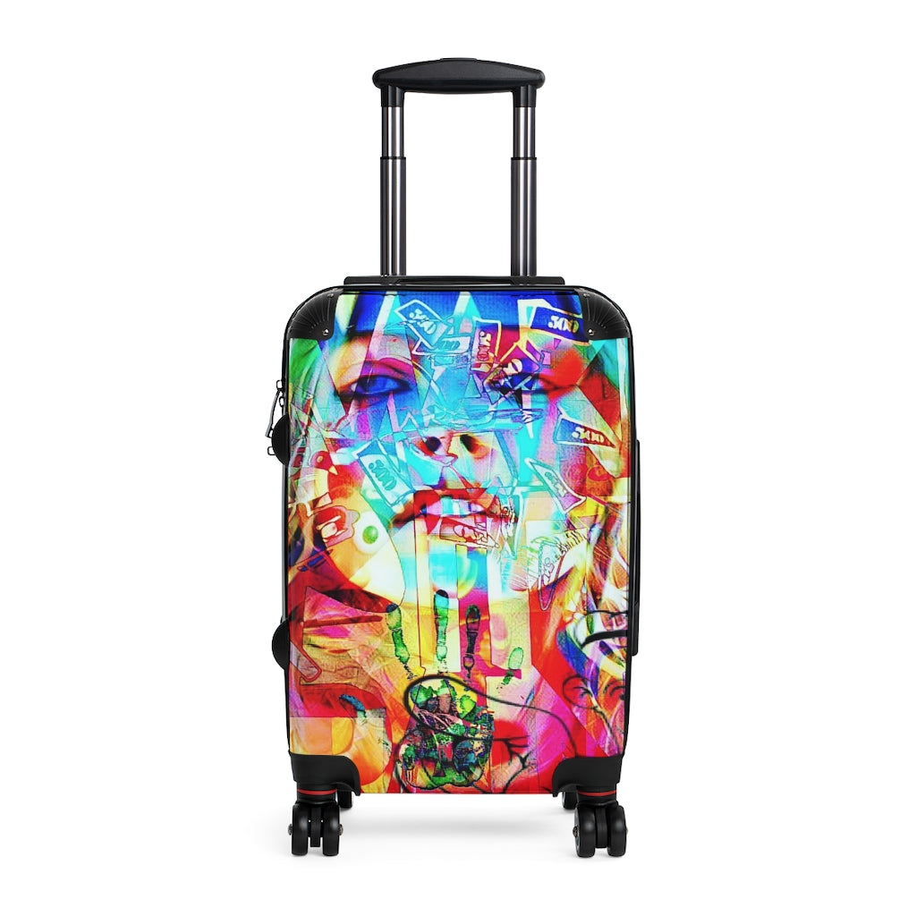 Geotrott Eddy Bogaert Graffiti Art Goldie Hawn Cabin Suitcase Extended Storage Adjustable Telescopic Handle Double Wheeled Polycarbonate Hard-Shell Built-In Lock