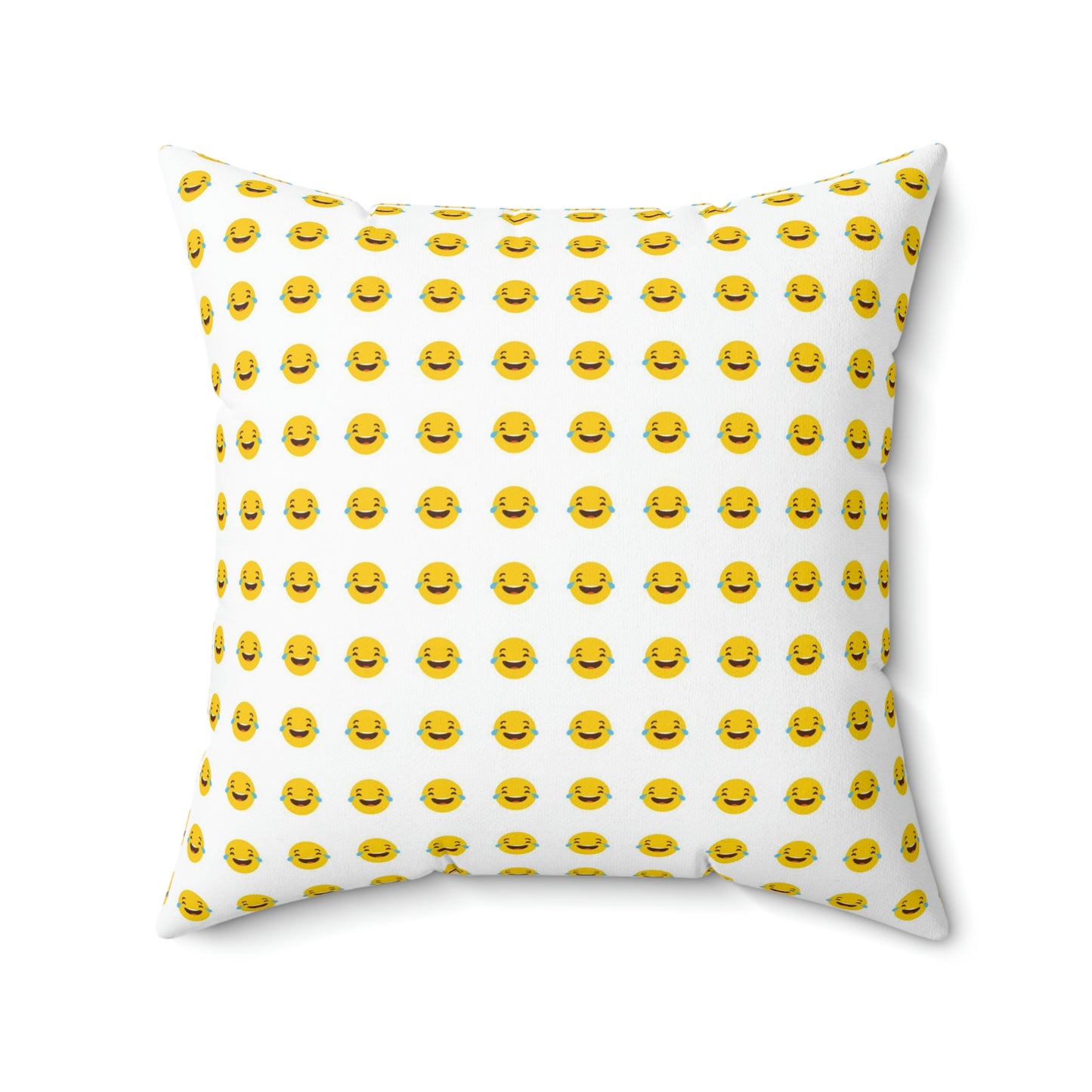Geotrott Emojis Face With Tears Of Joy White Spun Polyester Square Pillow