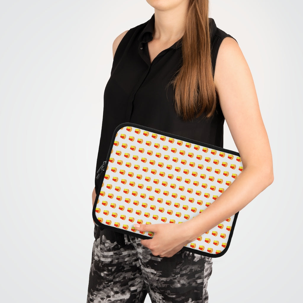 Geotrott Orange Cruise Ships Pattern White Laptop Sleeve